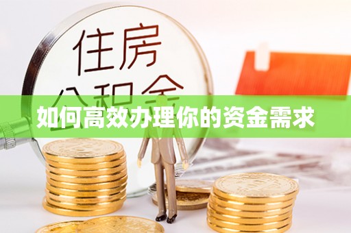 德城如何高效办理你的资金需求